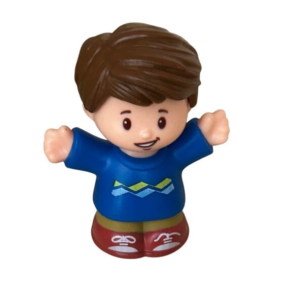 Fisher Price Little People Boy Figurine Jack Brown Hair, Blue Shirt, Big Helpers - Picture 1 of 6